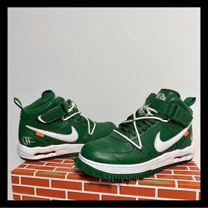 Off-White X Nike Green and White High-Top Sneakers